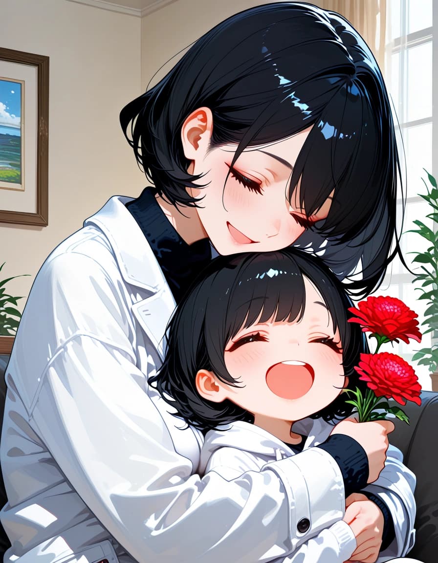 세상에서 어머니가 제일 좋아요! I love my mother the most in the world! 世界で母親が一番好きです!