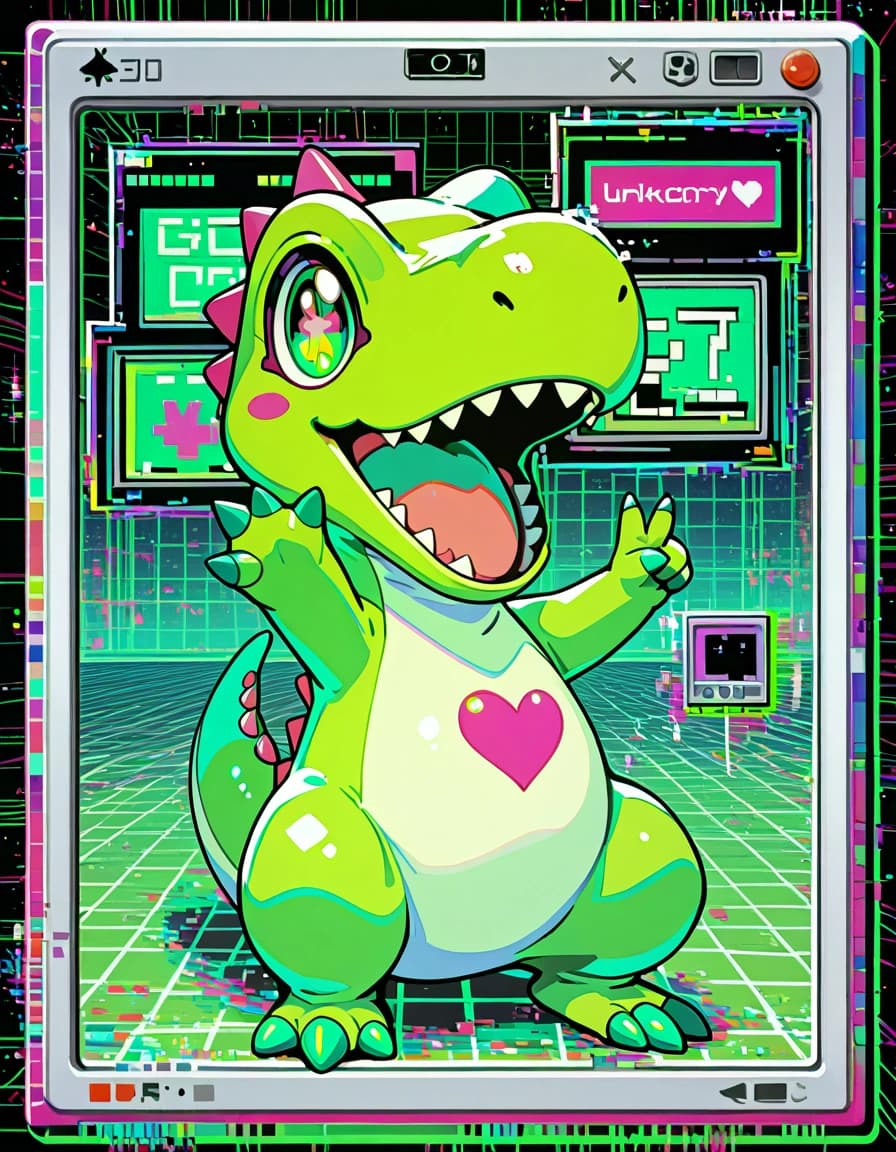 Cyber game dinosaur