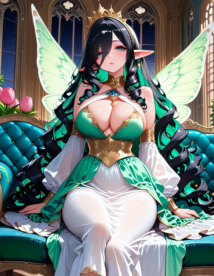 Fand green dress