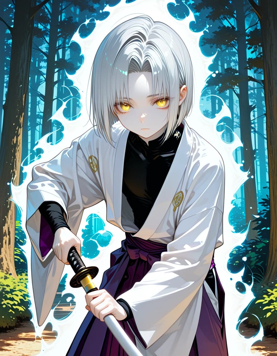 お試し生成(光っぽい剣士)