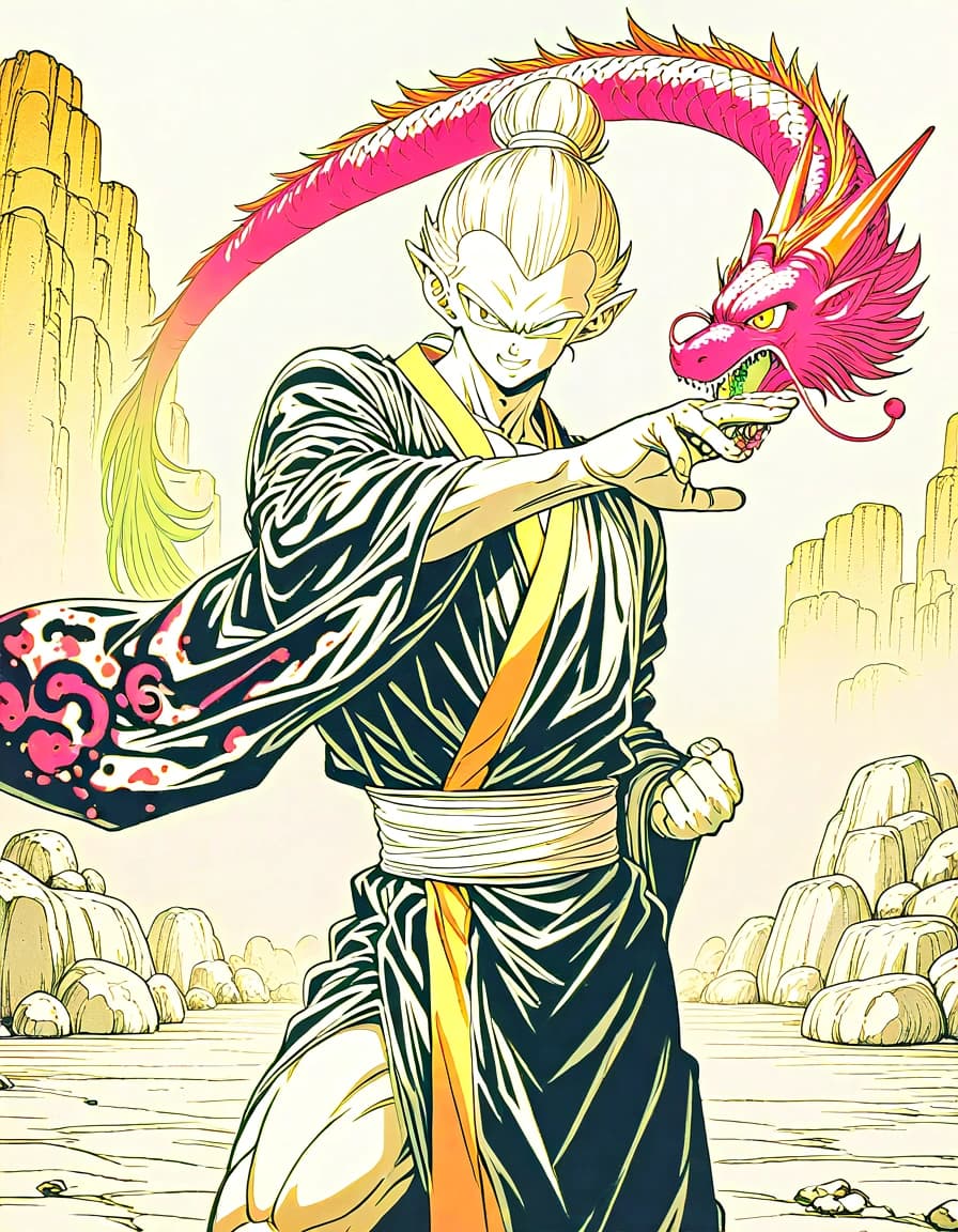 DRAGON BALL and sumi-e style