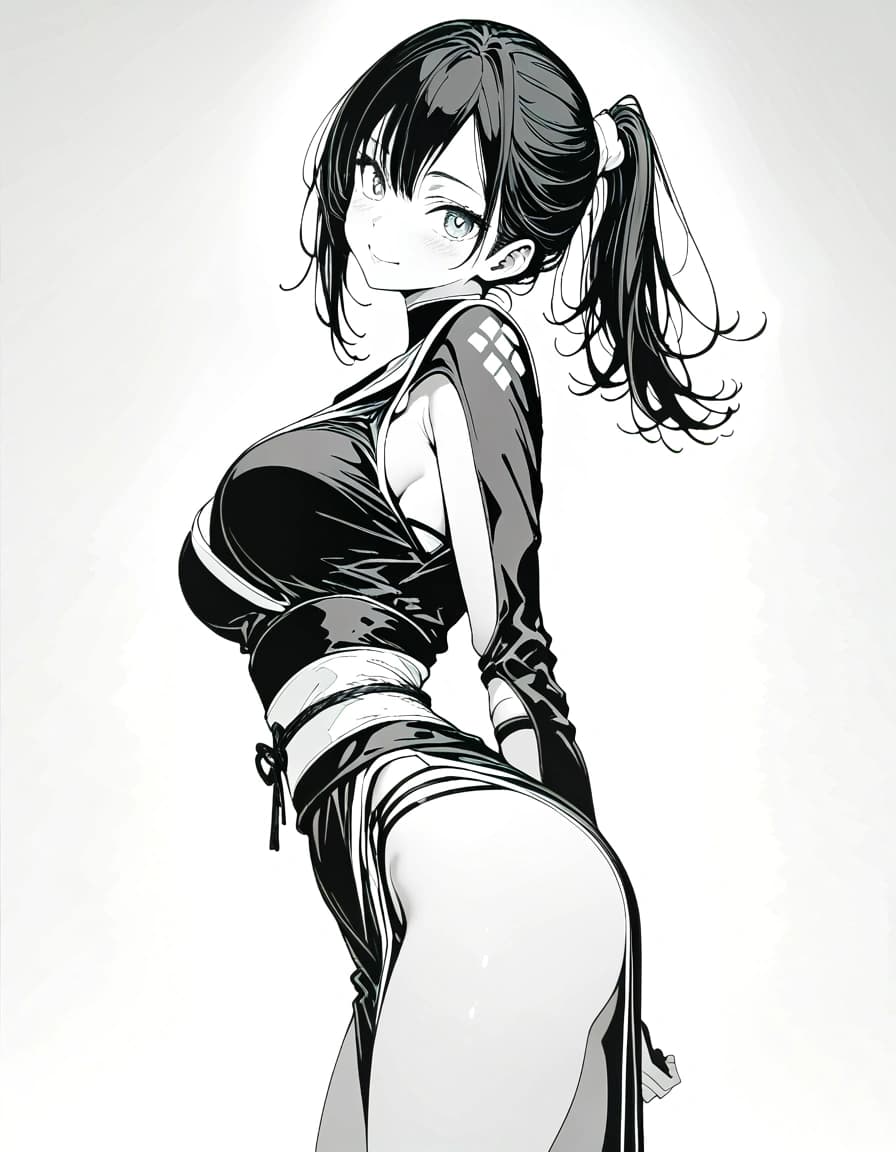 sumi-e style ninja (墨絵風 くのいち)
