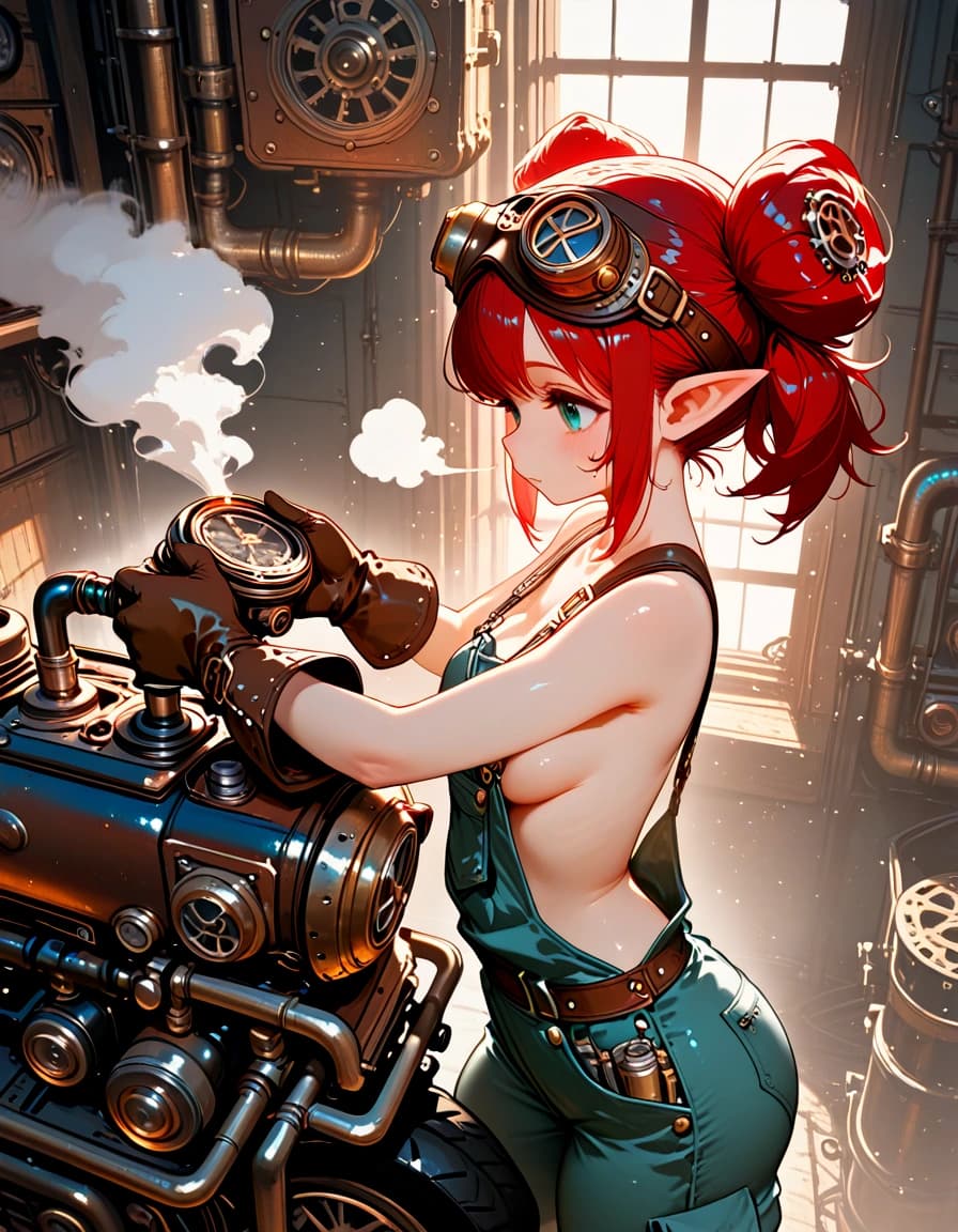 Steampunk dwarf girl 01/2.5D