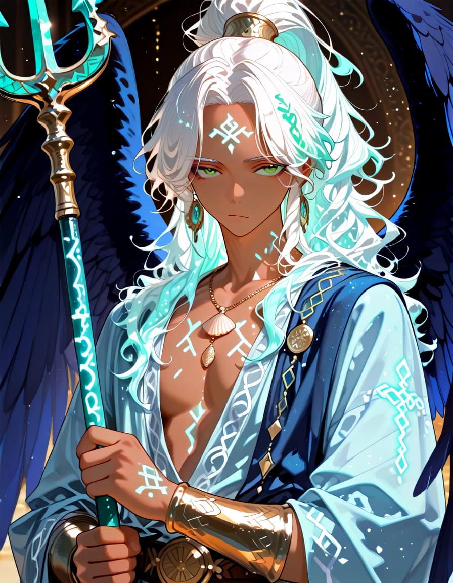 Manannán with ponytail