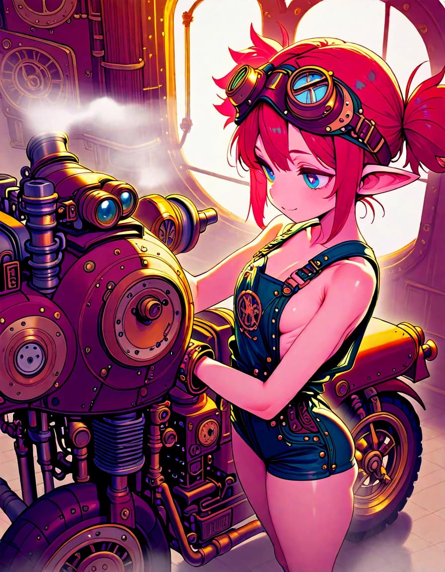 Steampunk dwarf girl02/2D